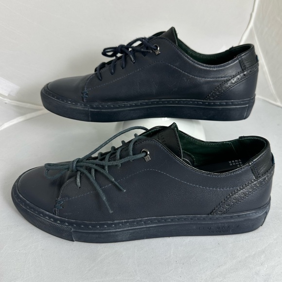 Ted Baker London Men's Princc Leather Blue Black Casual Oxford Dress Sneakers, 8 - Picture 5 of 12